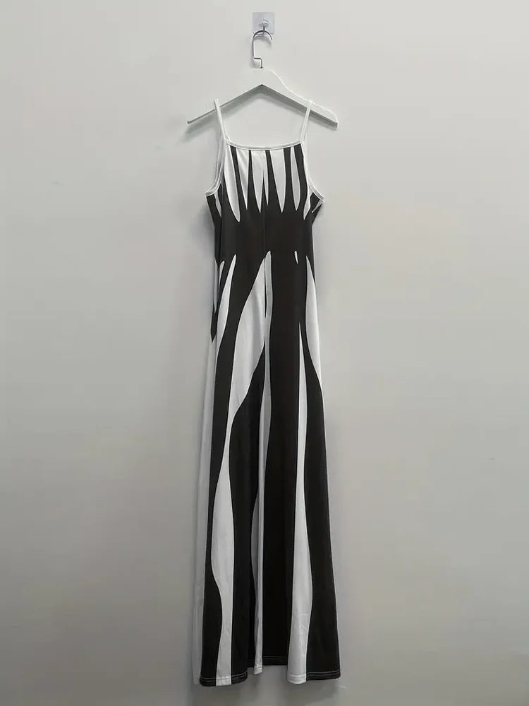 Odile | Abstract Print Spaghetti Strap Maxi