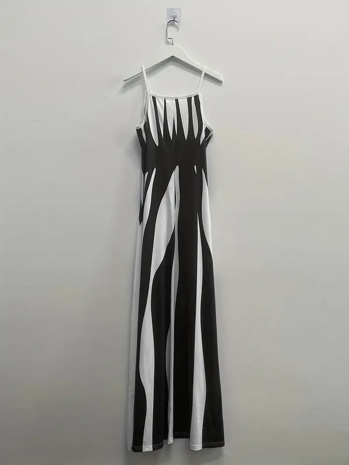 Odile | Abstract Print Spaghetti Strap Maxi