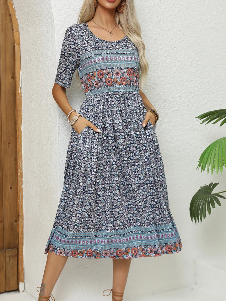 Cosima | Women's Bohemian Print Midi Dress