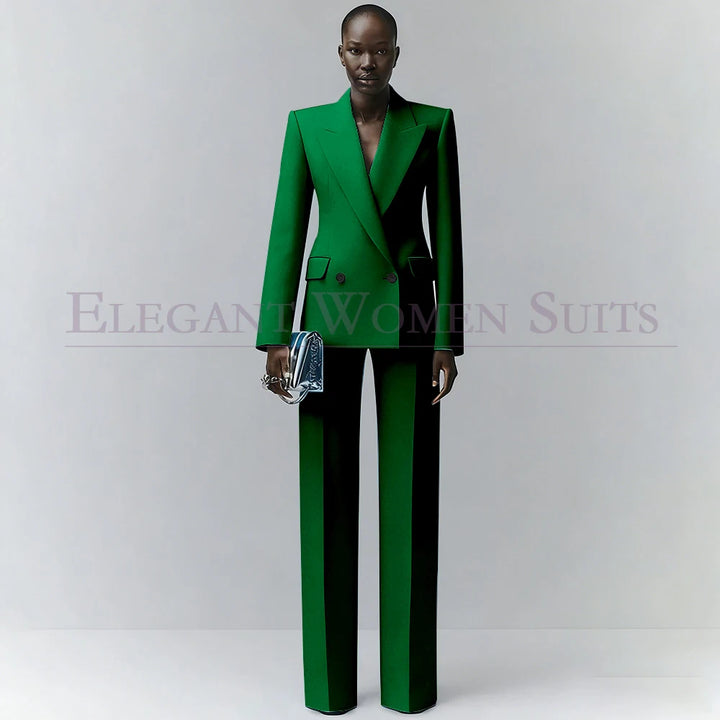 Marina | Double-Breasted Blue Office Blazer Suit