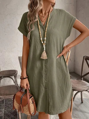 Lana | Women's Long Sleeve Mini Shirt Dress