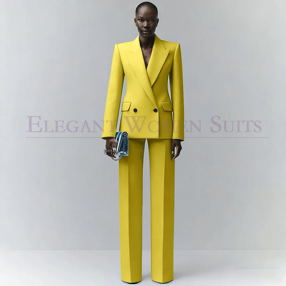 Marina | Double-Breasted Blue Office Blazer Suit