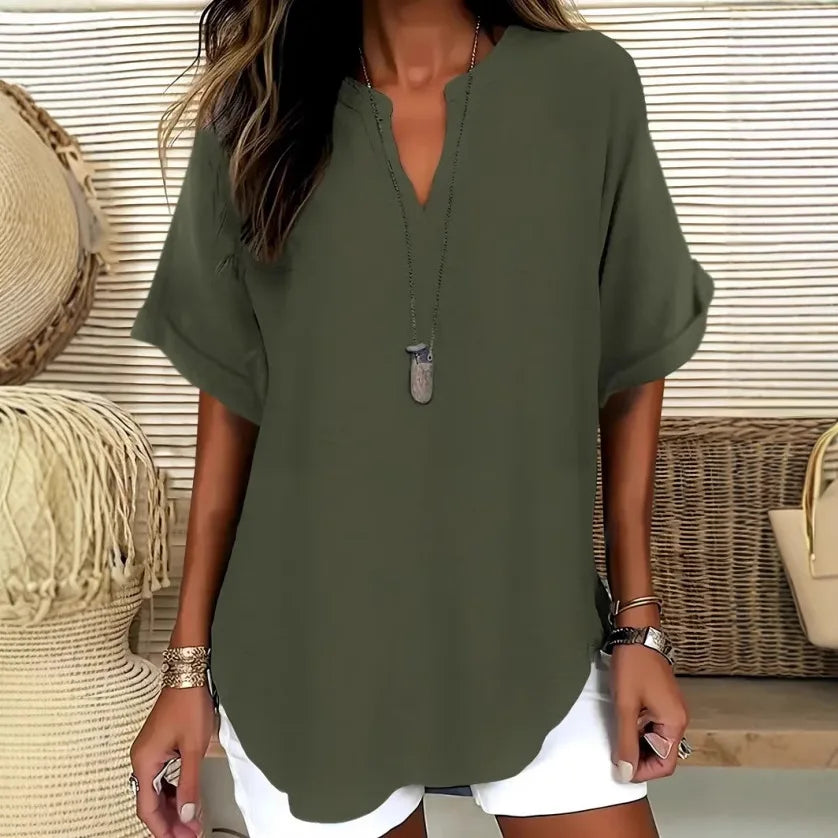 Adeline™ | Easy Solid Casual Blouse
