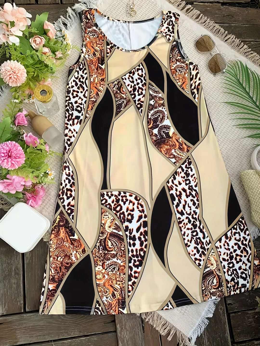 Leila™ | Leopard Paisley A-Line Dress
