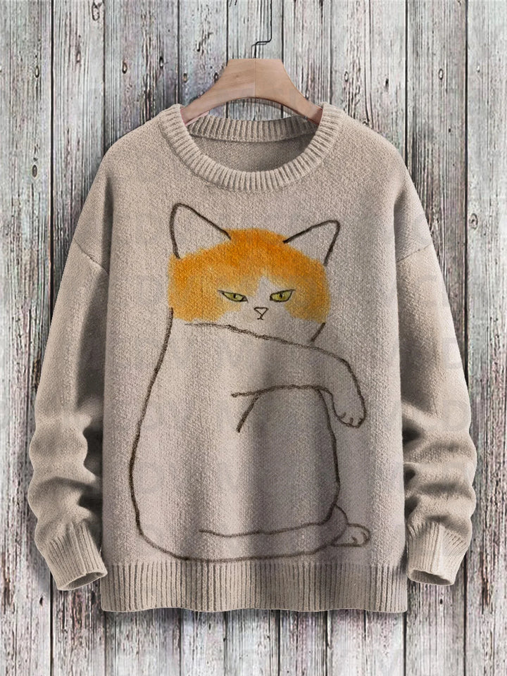 Blossom | Black Cat Flower Birds Pullover