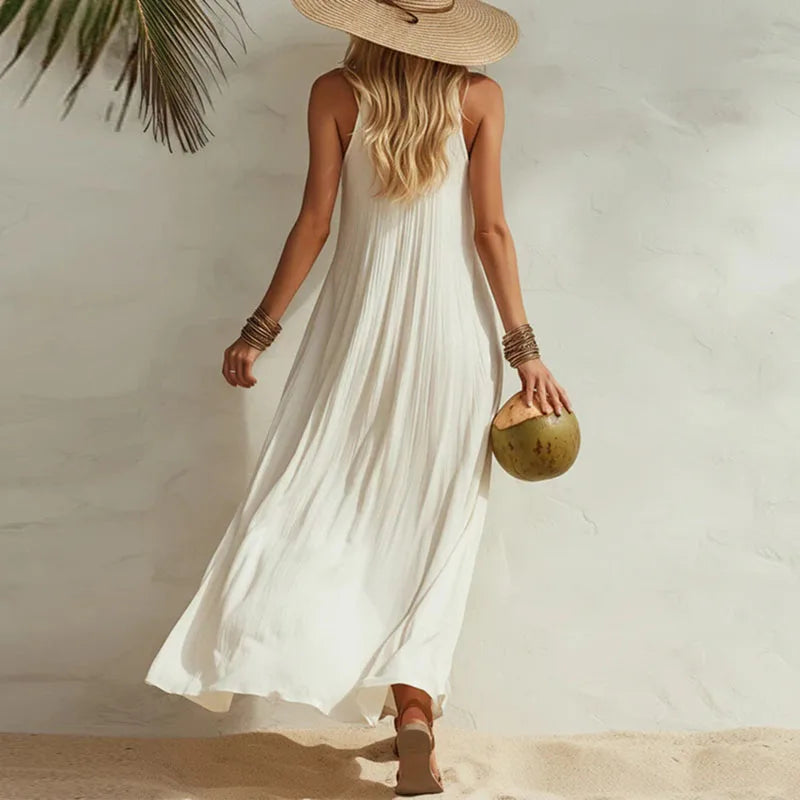 Serena™ | Elegant Flowy Linen Sundress