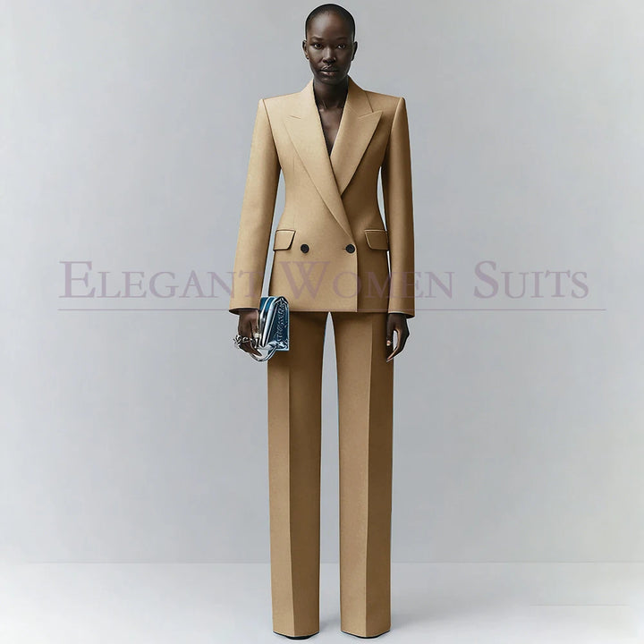 Marina | Double-Breasted Blue Office Blazer Suit