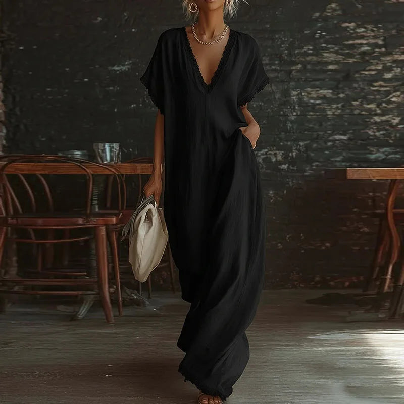 Marlowe™ | Elegant Boho Linen Maxi Dress