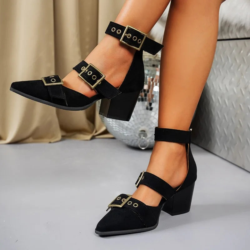 Romi | Buckle Block Heels