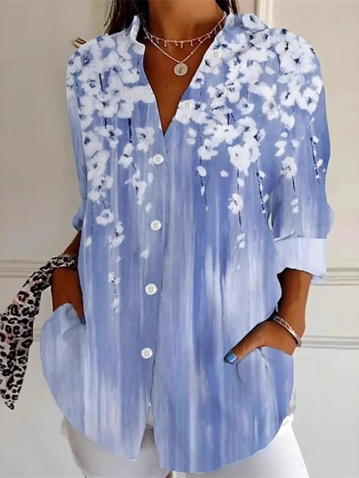 Lena | Floral Print Long Sleeve Shirt