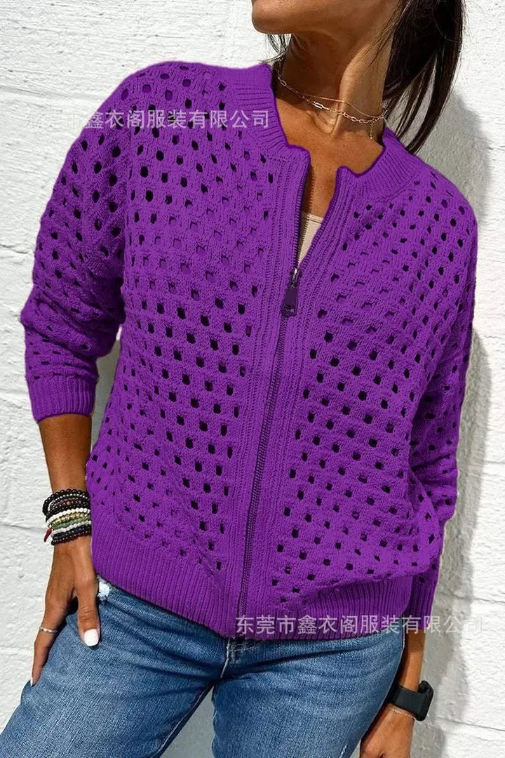 Marisette | Zip Front Knitted Cardigan