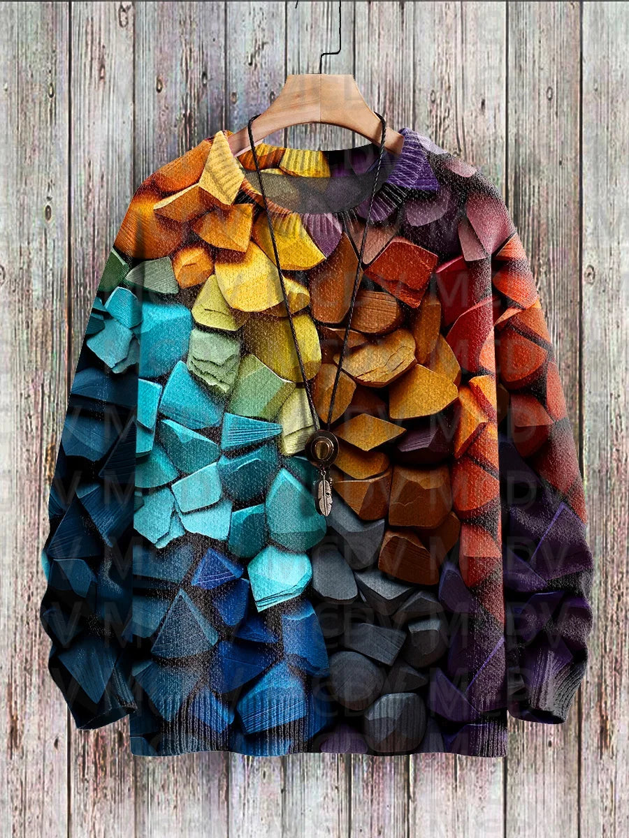 Palette | Multicolor Art Print Knit Pullover