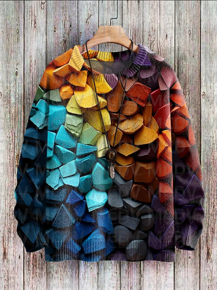 Palette | Multicolor Art Print Knit Pullover