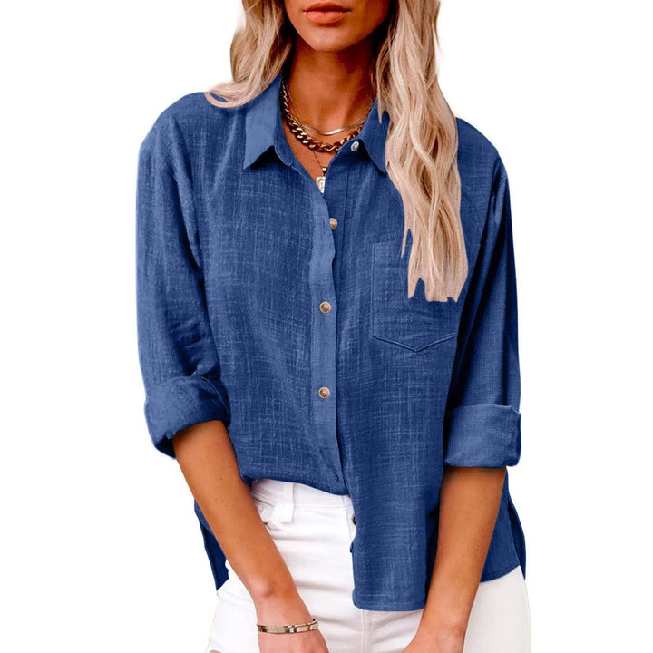 Eloise™ | Cotton-Linen Button-Down Blouse