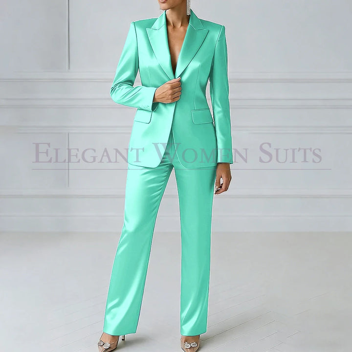 Sophia | Royal Blue One-Button Slim Blazer Suit