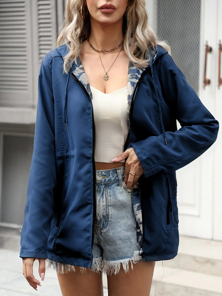 Fern | Reversible Floral Hooded Zip Jacket
