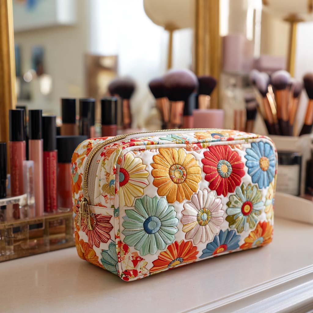 Meadow Bloom | Quilted Makeup Bag