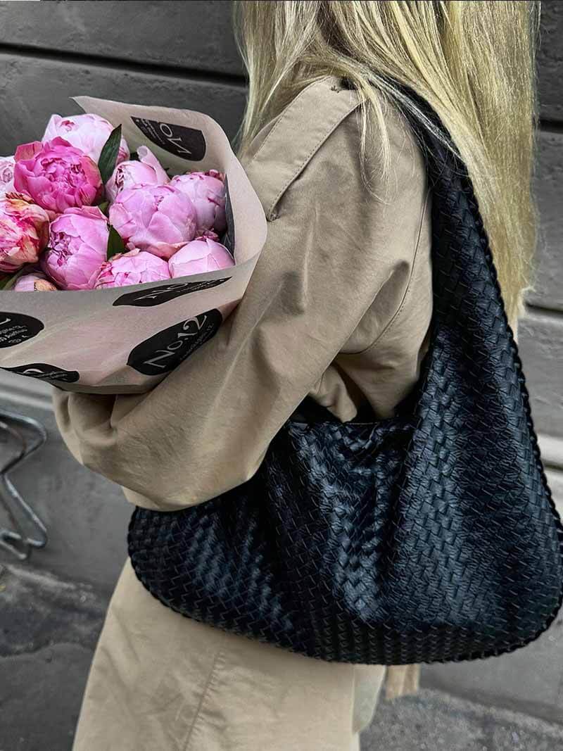 Charlyne | Large Braided Hobo Bag