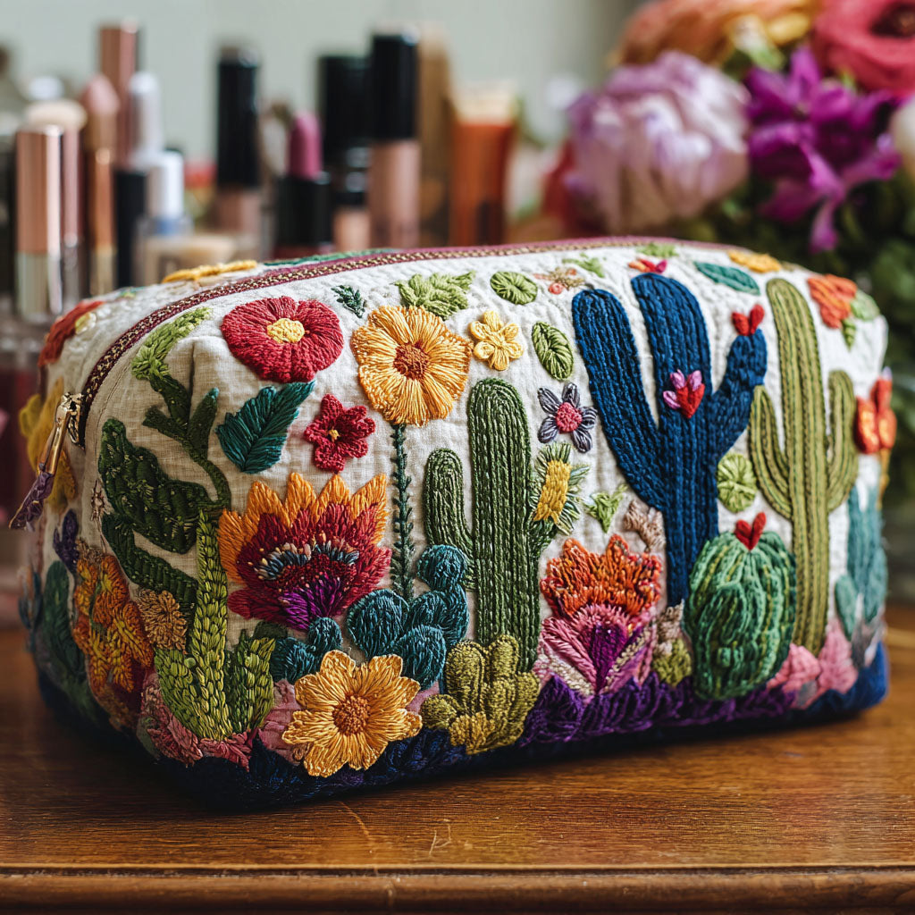 Ariel | Succulent Garden Quilted Cosmetic Bag