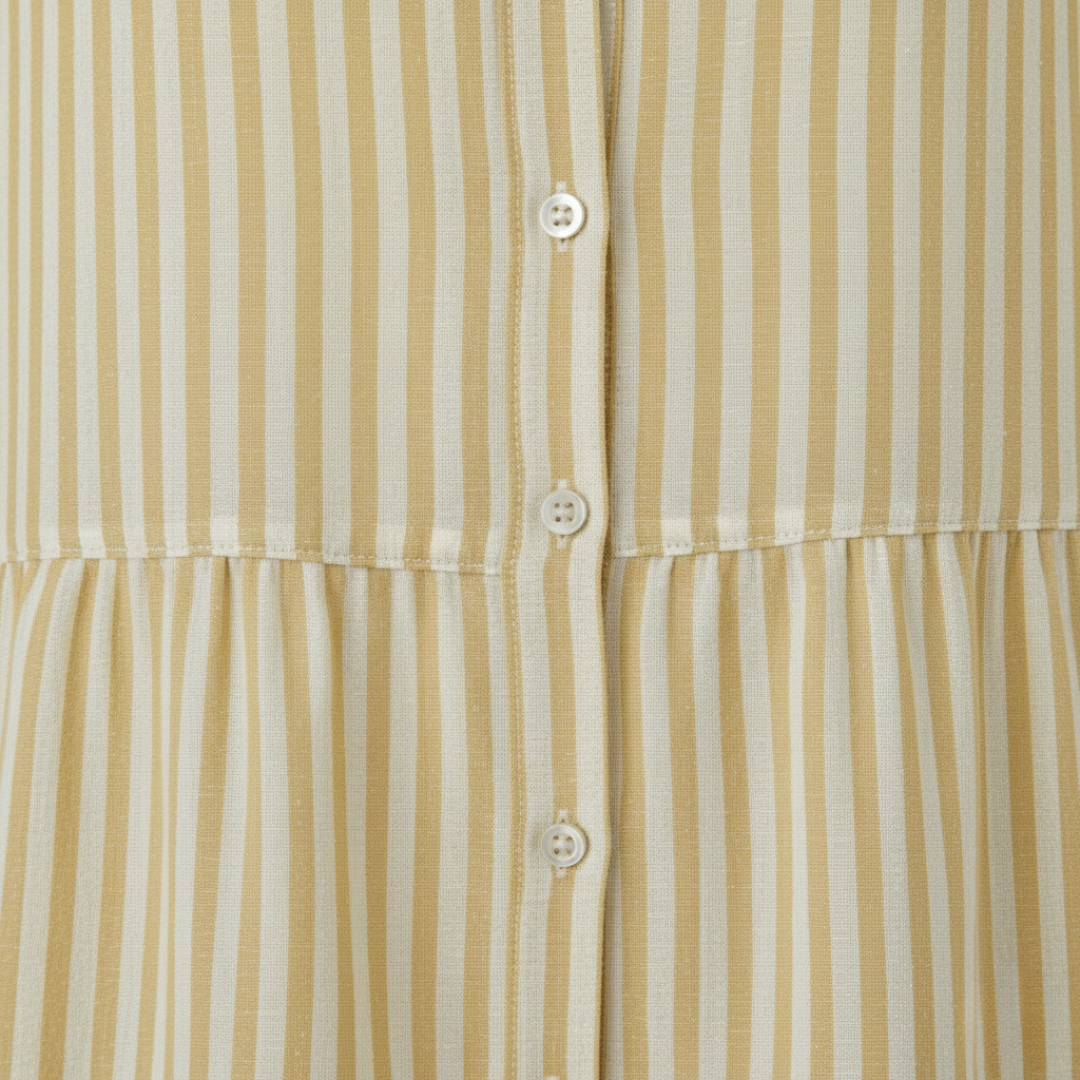 Shirt Dress Striped Button Front Midi Womens