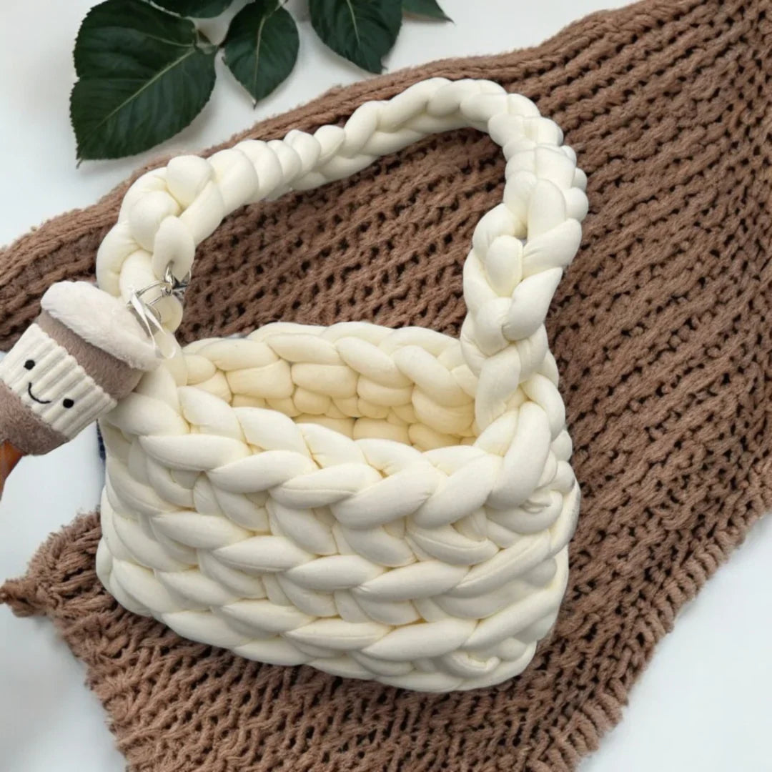 Harriet | Black Mini Chunky Knit Bag