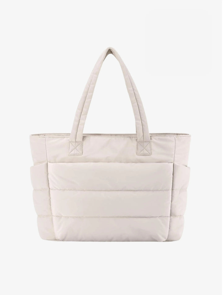 Lily | Padded Panel Quilted Tote Bag with Side Pockets
