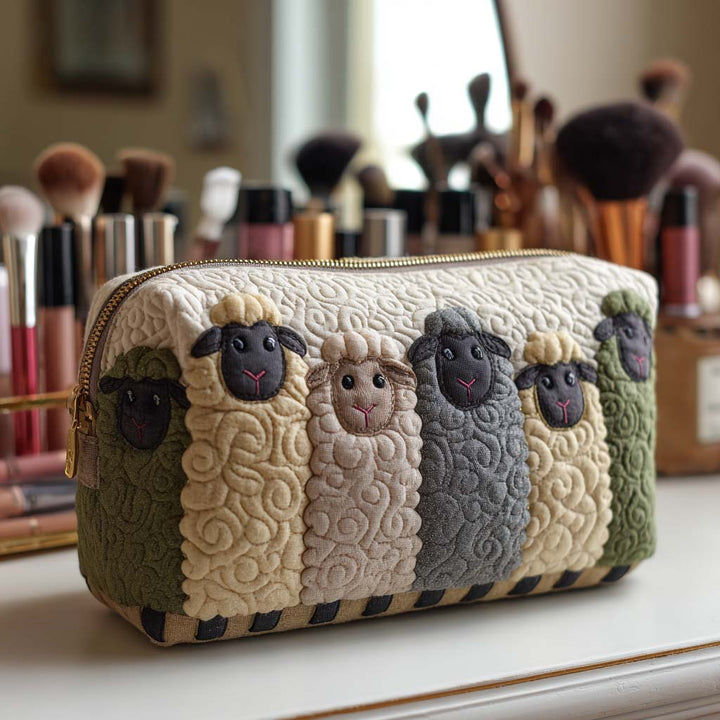 Kaia | Meadow Sheep Quilted Cosmetic Bag
