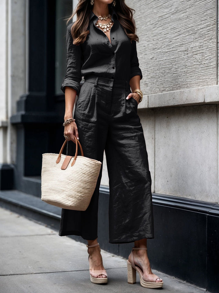 Nell™ | Elegant Shirt & Capri Set