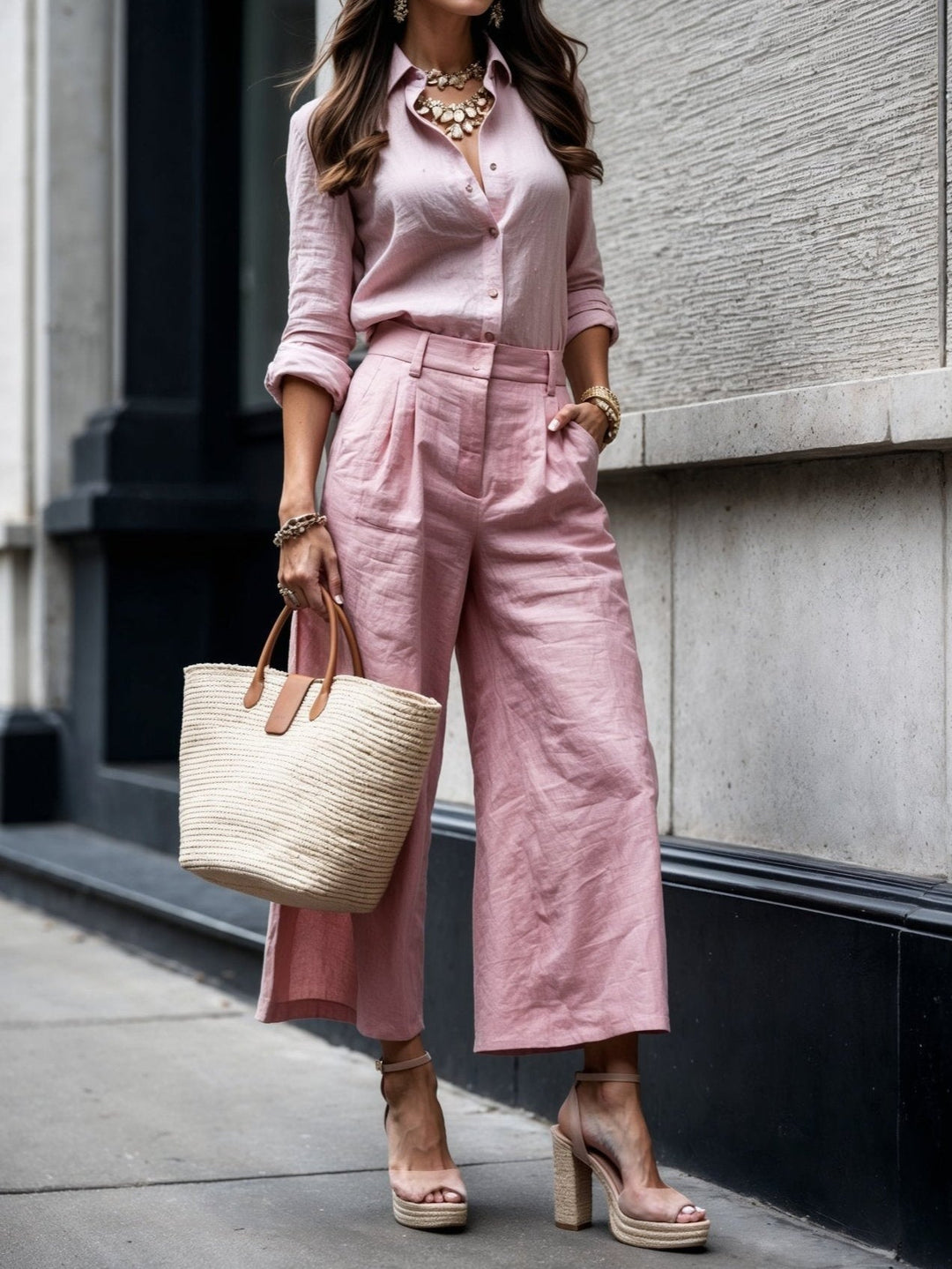 Nell™ | Elegant Shirt & Capri Set