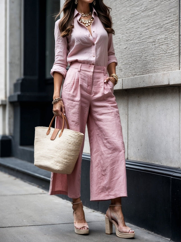 Nell™ | Elegant Shirt & Capri Set