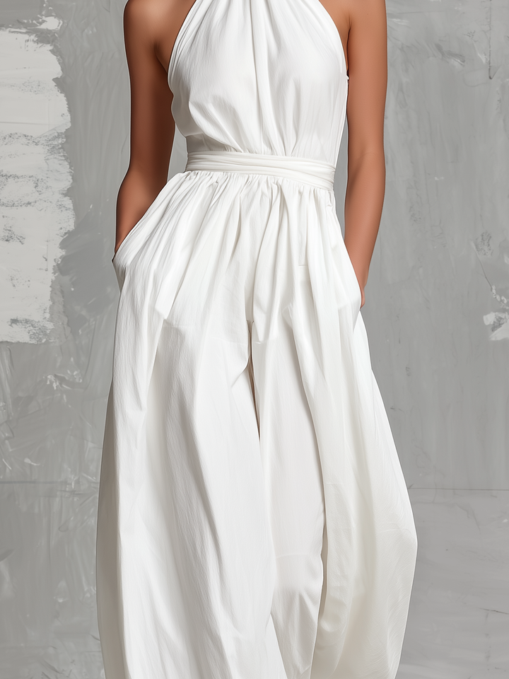 Fern | Elegant White Woven Sleeveless