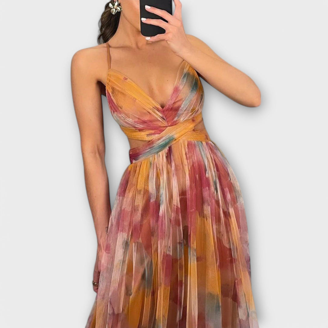 Annai | Elegant Mesh Maxi Dress