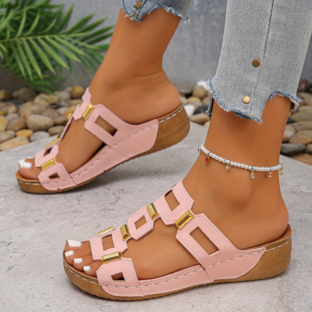 Halia™ | Orthopedic Chain-Detail Slide Sandal