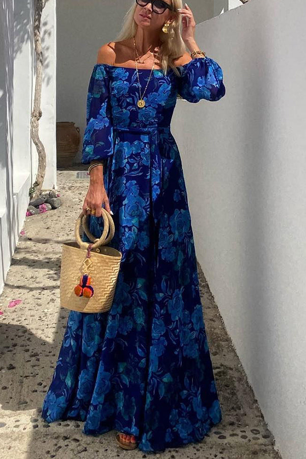 Cosette™ | Women's Wedding Guest Floral Off Shoulder Maxi Dress Evening