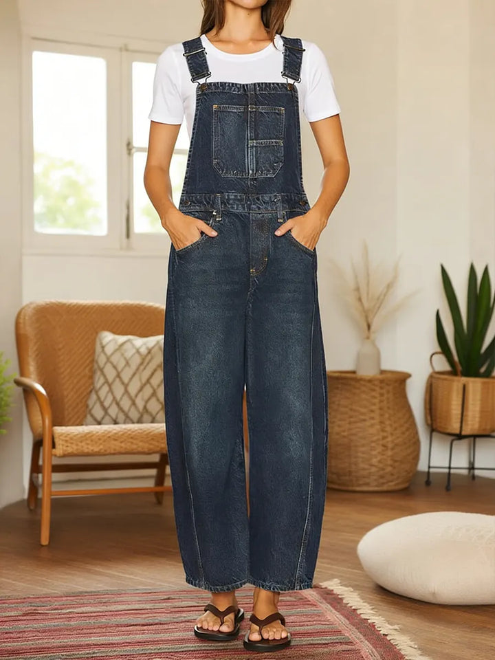 Nora | Denim Dungaree Jumpsuit with Pockets