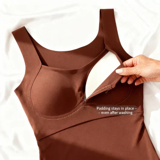 Beatrice | Burgundy Built-In Bra Tank