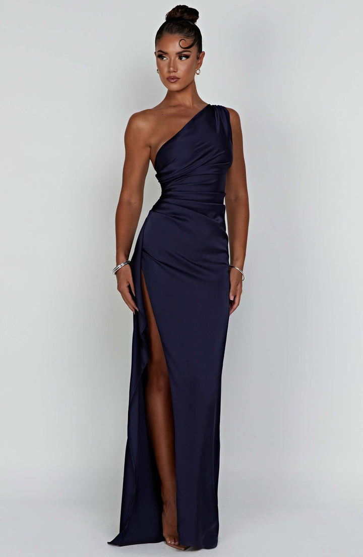 Celeste™ | Women's Wedding Guest Satin One Shoulder Bodycon Dress