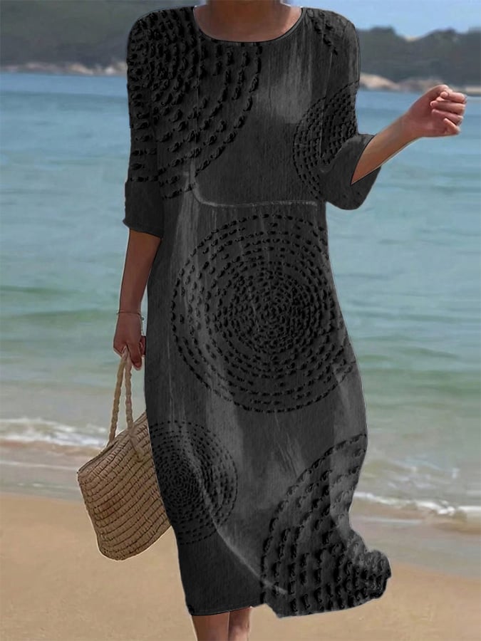 Embroidered casual women's dress.
