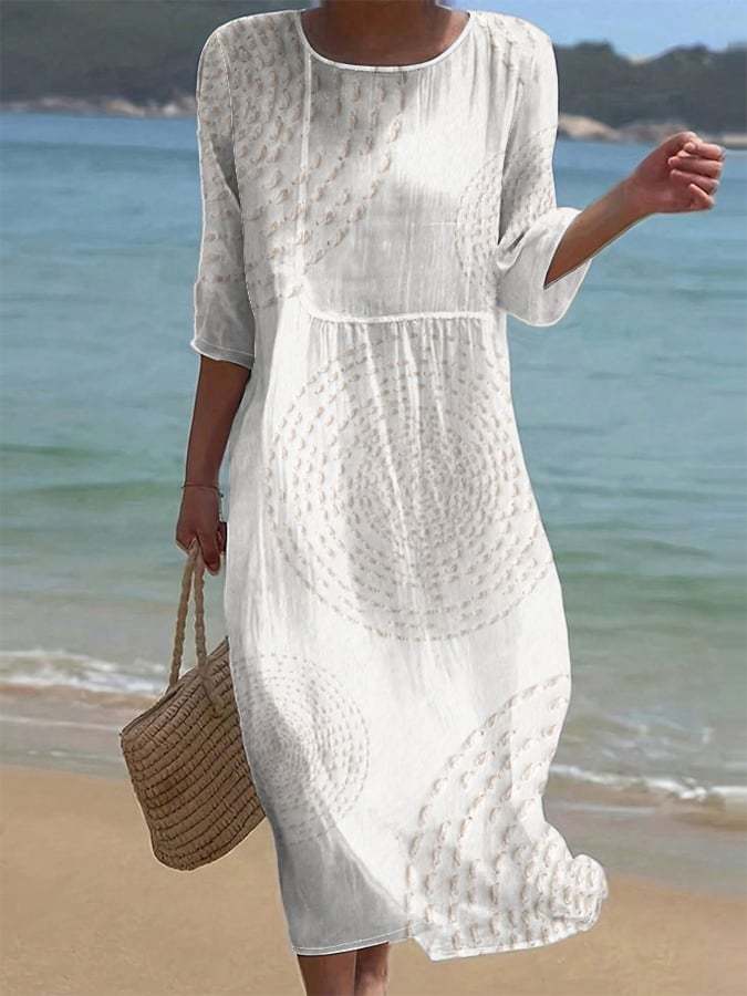 Embroidered Casual Women's Dress.