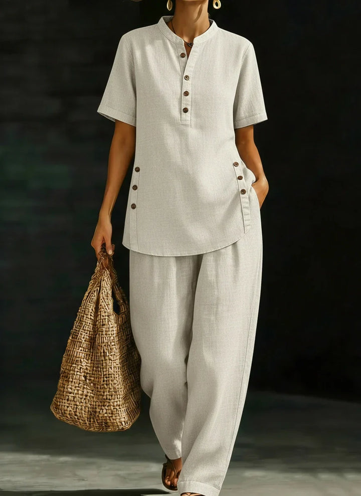 Serena™ | Classic Button Detail Two-Piece Set