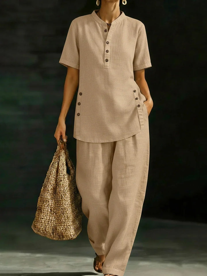 Serena™ | Classic Button Detail Two-Piece Set