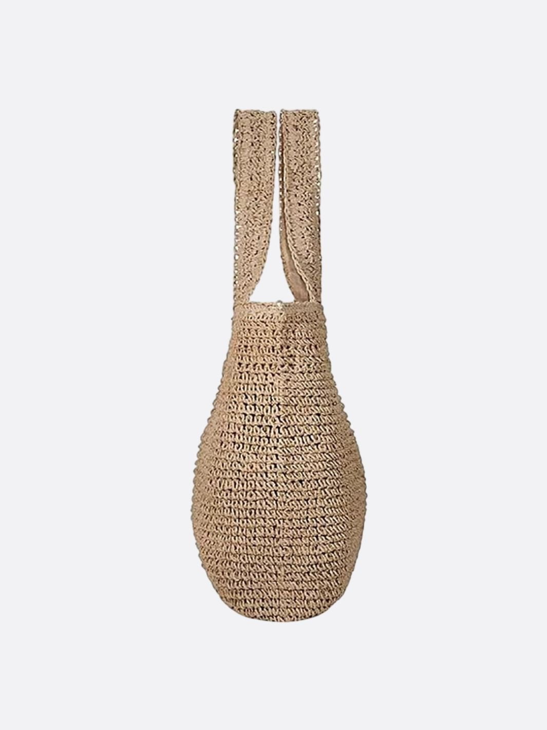 Nora | Crocheted Large Straw Bag with Double Shoulder Straps