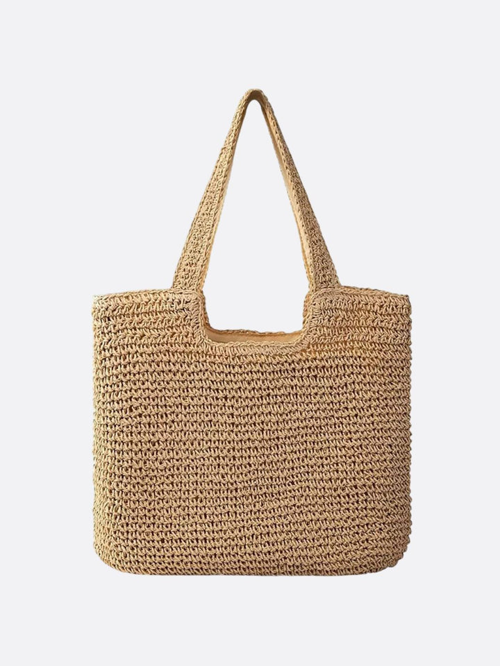 Nora | Crocheted Large Straw Bag with Double Shoulder Straps