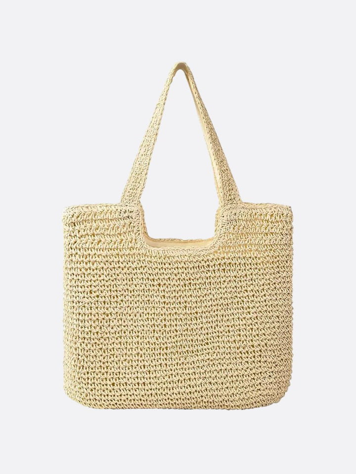Nora | Crocheted Large Straw Bag with Double Shoulder Straps