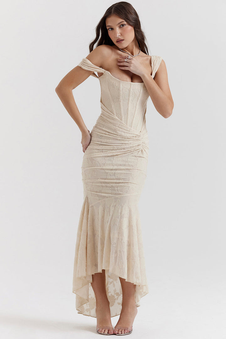Charlotte™ | Women's Wedding Guest Lace Ruched Bodycon Dress Evening