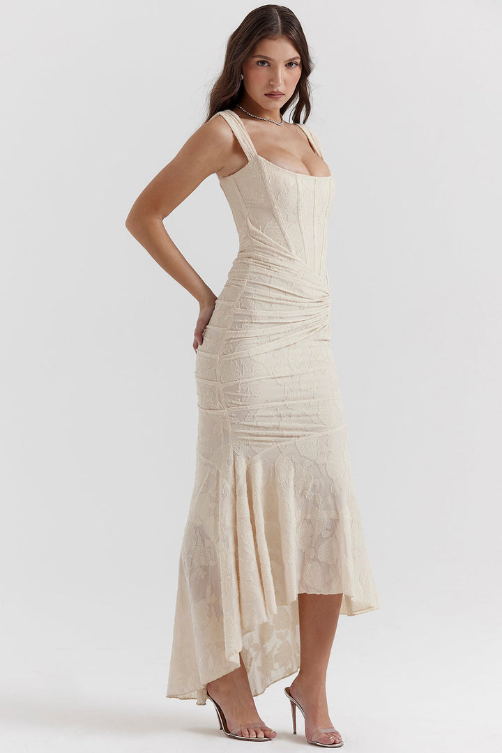 Charlotte™ | Women's Wedding Guest Lace Ruched Bodycon Dress Evening