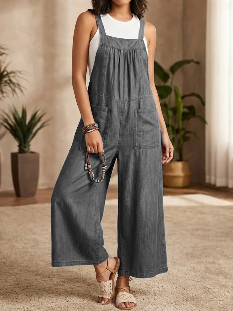 Solmira | Loose-Fitting Denim Jumpsuit with Straps