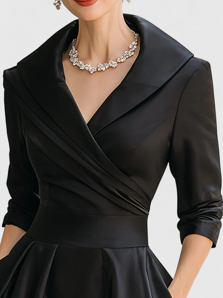 Women’s Midi Dress Slim Fit Sleeveless V-Neck Formal Cocktail