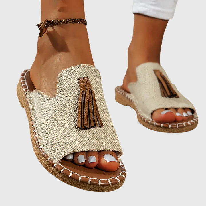 Natalie™ | Bohemian Sandals with Pom Poms