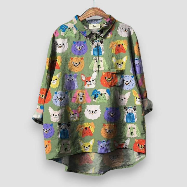 Georgie™ | Women's Shirt with Dog Print